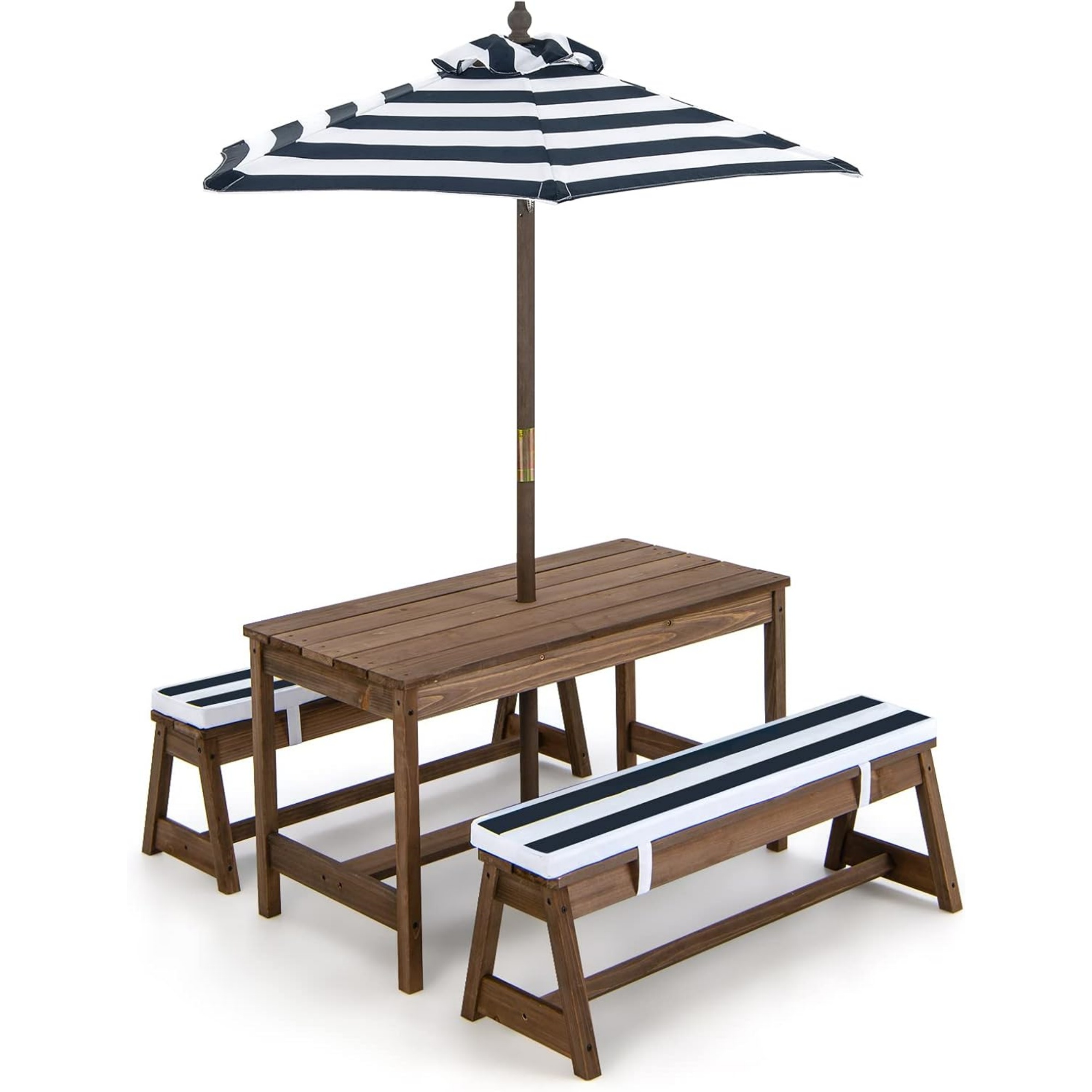 Kids Outdoor Bench - Kids Picnic Table with Umbrella Foldable,