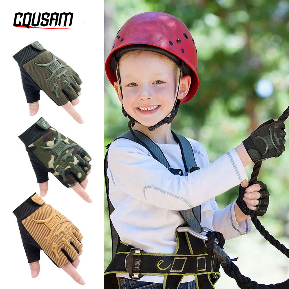 Kids Outdoor Gloves - 1 Pair Kids Cycling Gloves Half