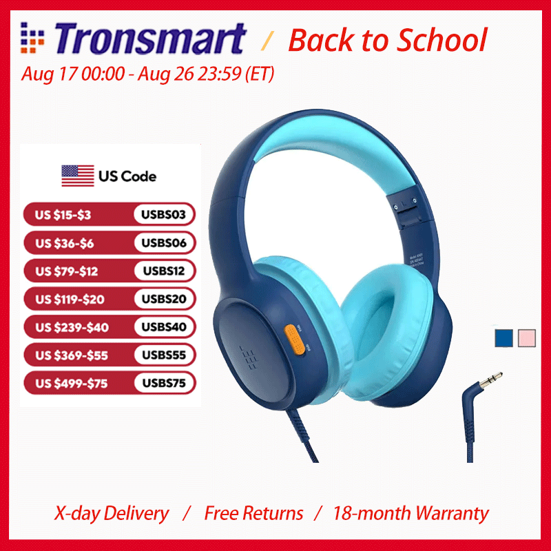 Kids Outdoor Videos - Tronsmart Headphones, KH01 Wired Kids Headset