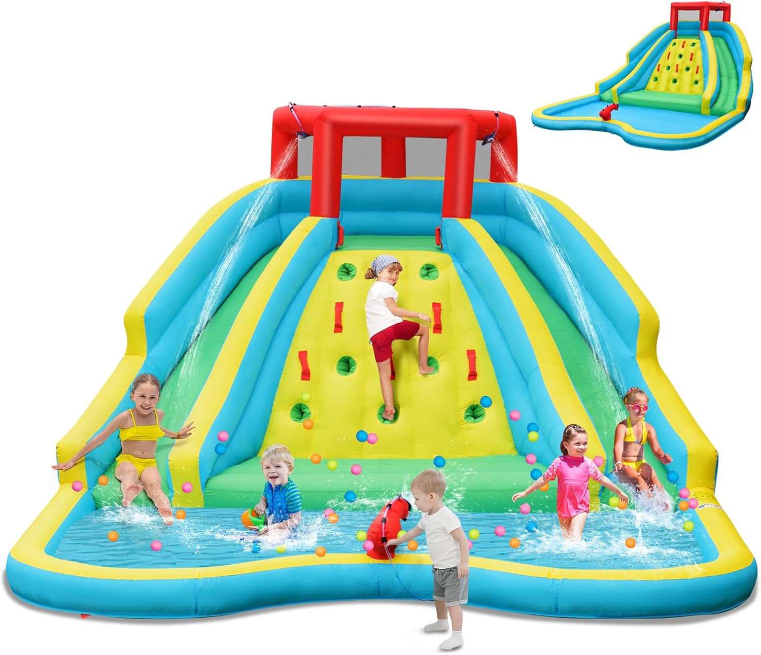 Kids Outdoor Climbing Wall - Giant Inflatable Water Slide for Kids,