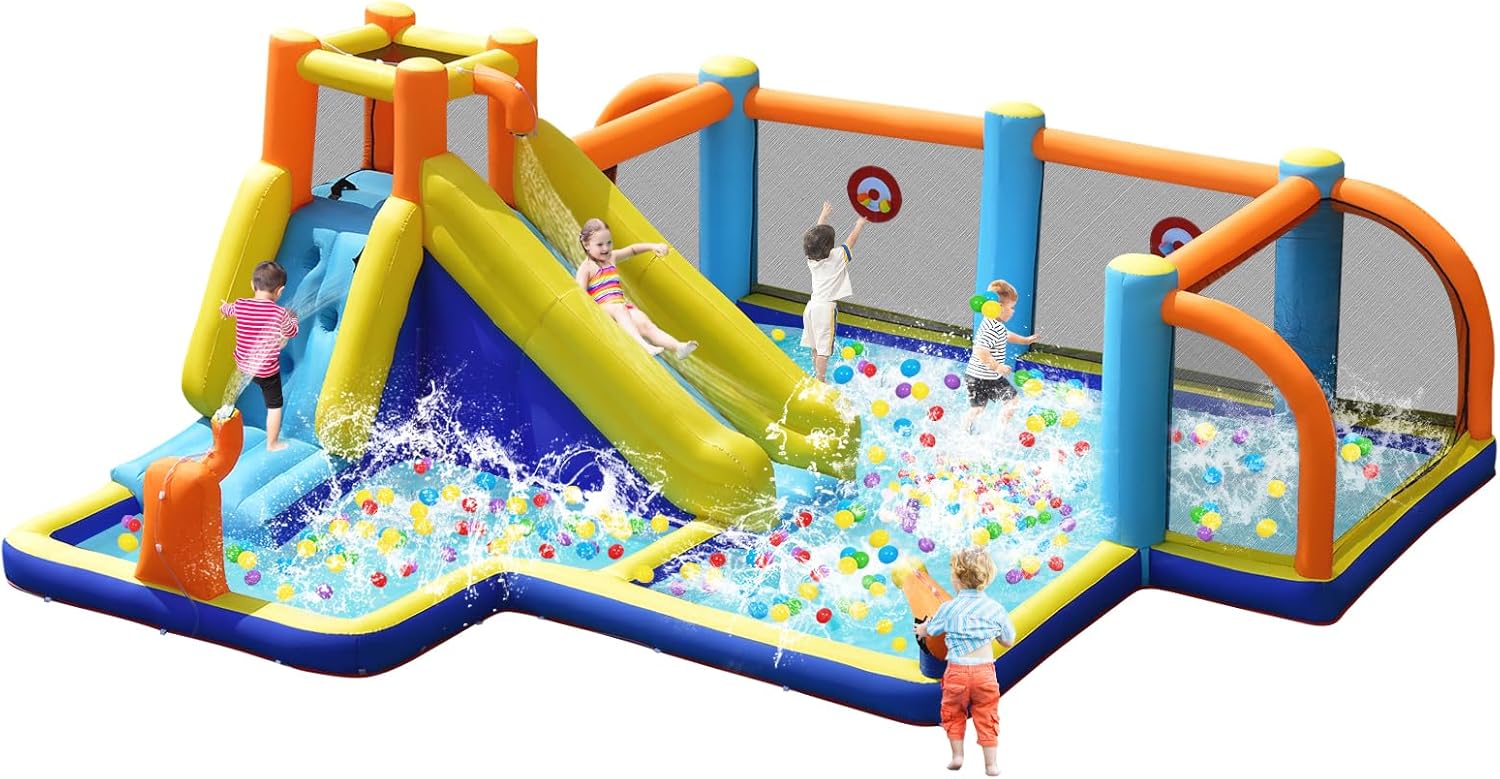 Kids Outdoor Pool - Giant Inflatable Water Slide Bounce House