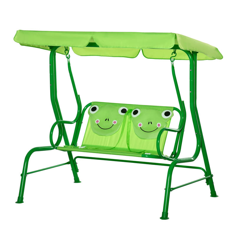 Kids Outdoor Swing Chair - Outsunny Kids Patio Swing, Adjustable Canopy