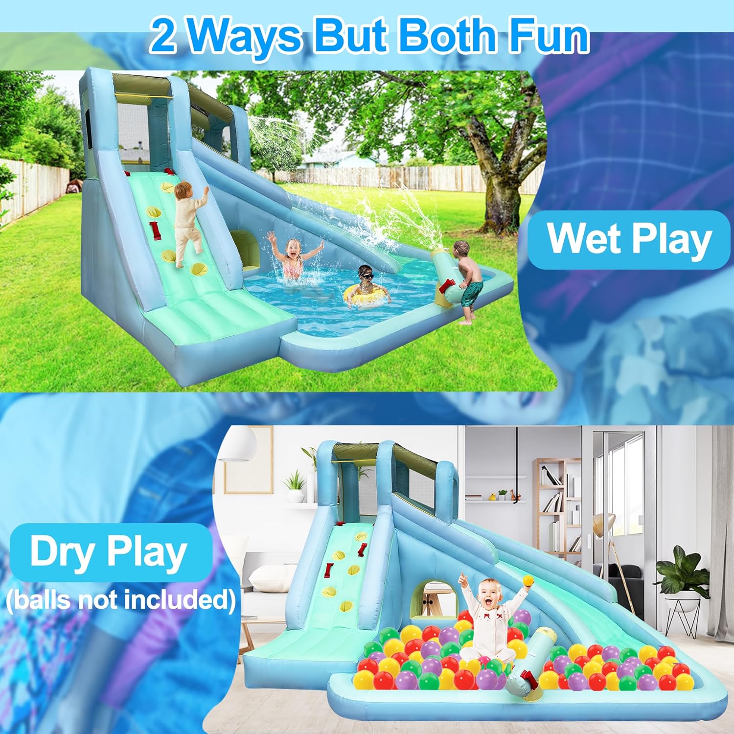 6-in-1 Inflatable Kids Bounce  - Kids Outdoor Climbing Wall recension och pris