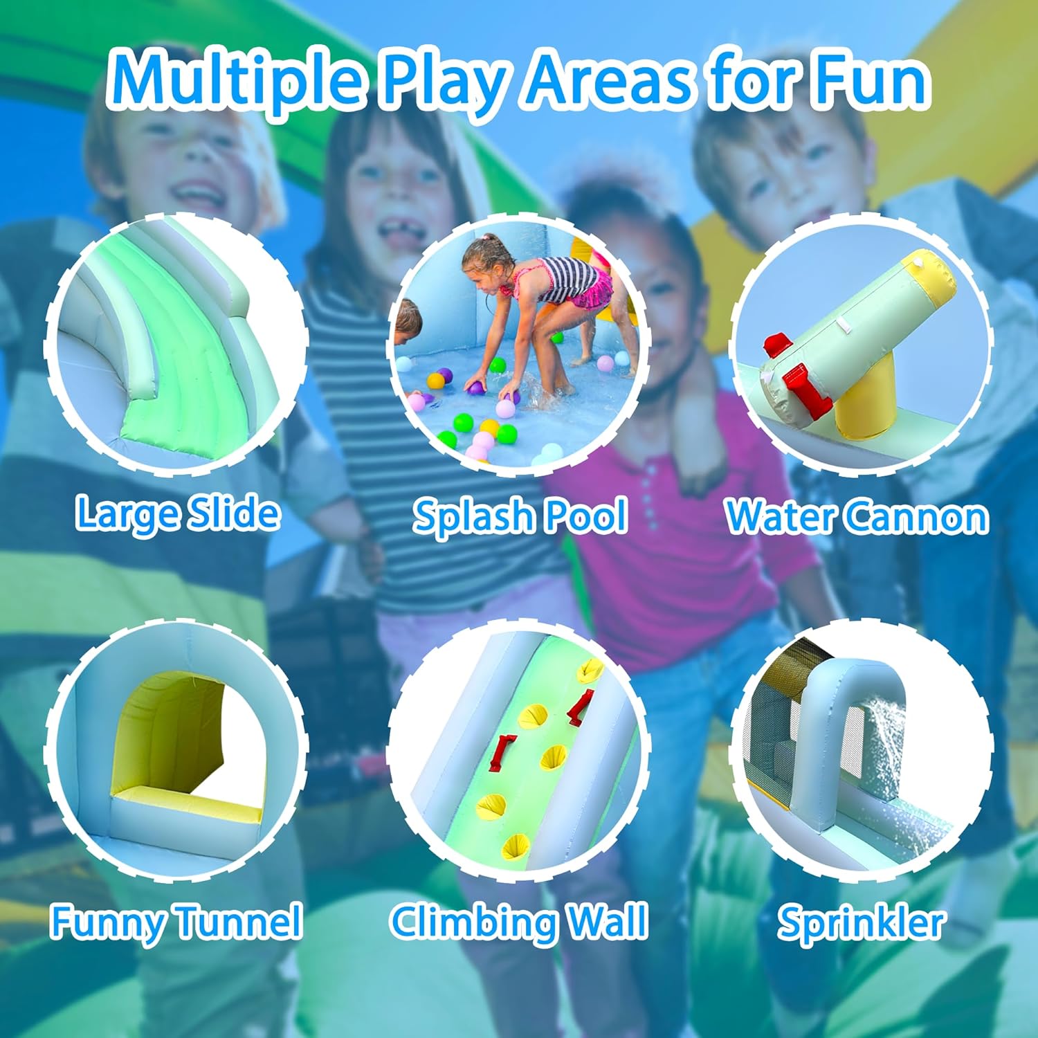6-in-1 Inflatable Kids Bounce  - Kids Outdoor Climbing Wall recension och pris