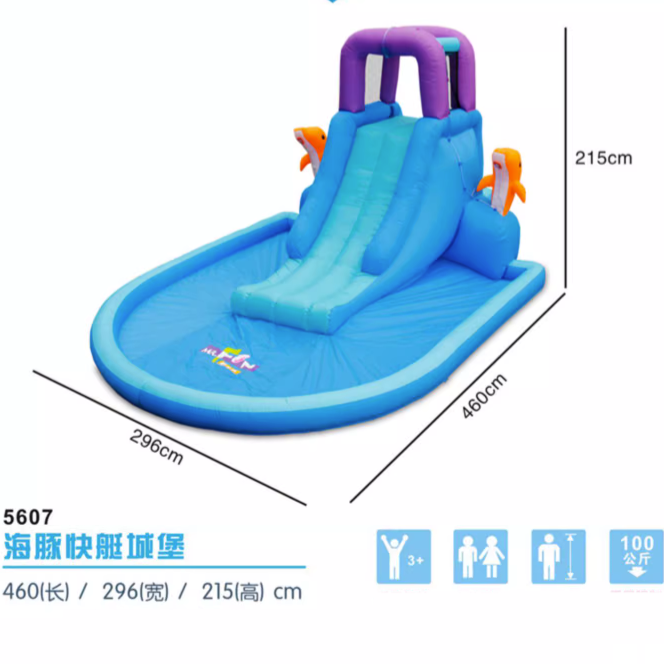 Inflatable Pool Castle with Sl - Outdoor Children'S Park recension och pris