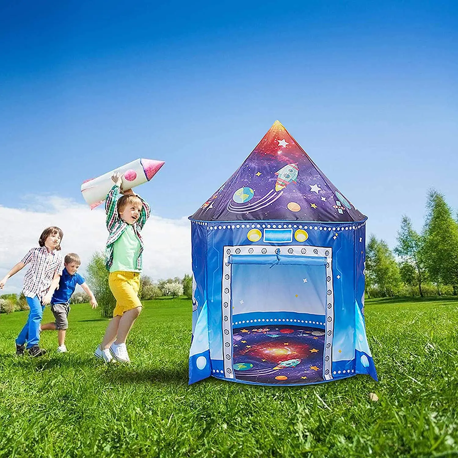 Rocket Ship Kids Tent Pop Up P - Kids Outdoor Play Tent recension och pris