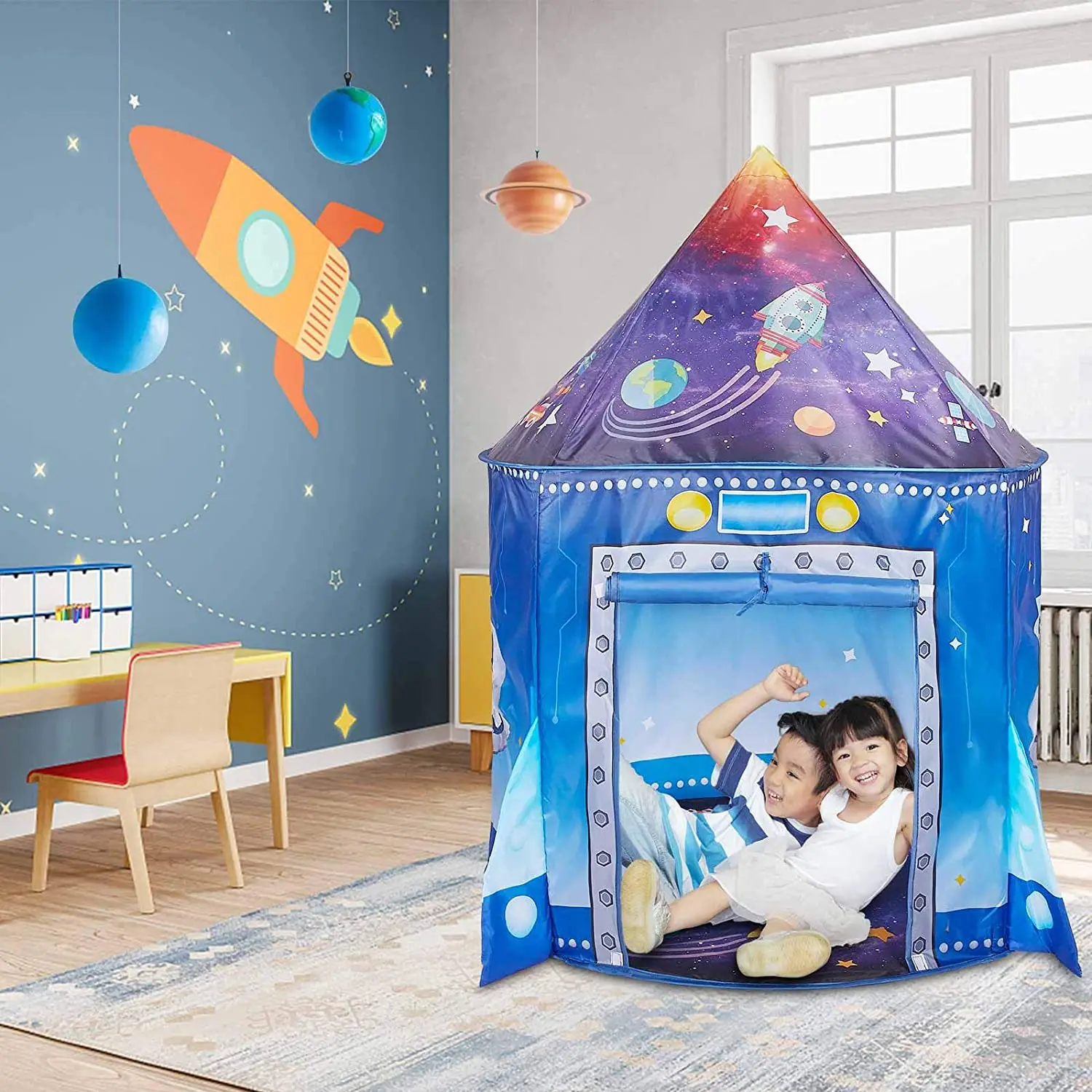 Rocket Ship Kids Tent Pop Up P - Kids Outdoor Play Tent recension och pris