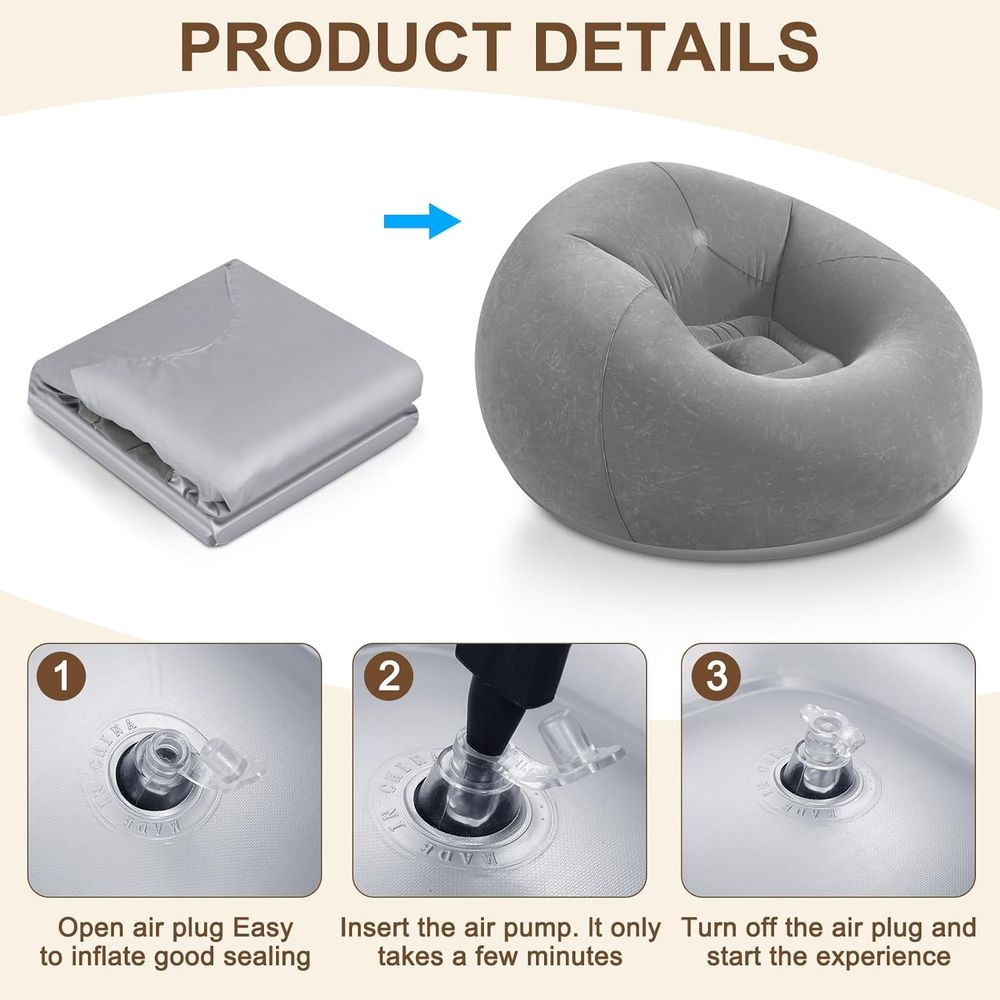 Inflatable Bean Bag Chairs, Gr - Kids Outdoor Loungers recension och pris