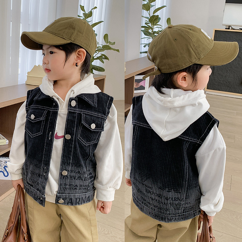 Boy Black Denim Vest Spring Au - Kids Outdoor Vest recension och pris