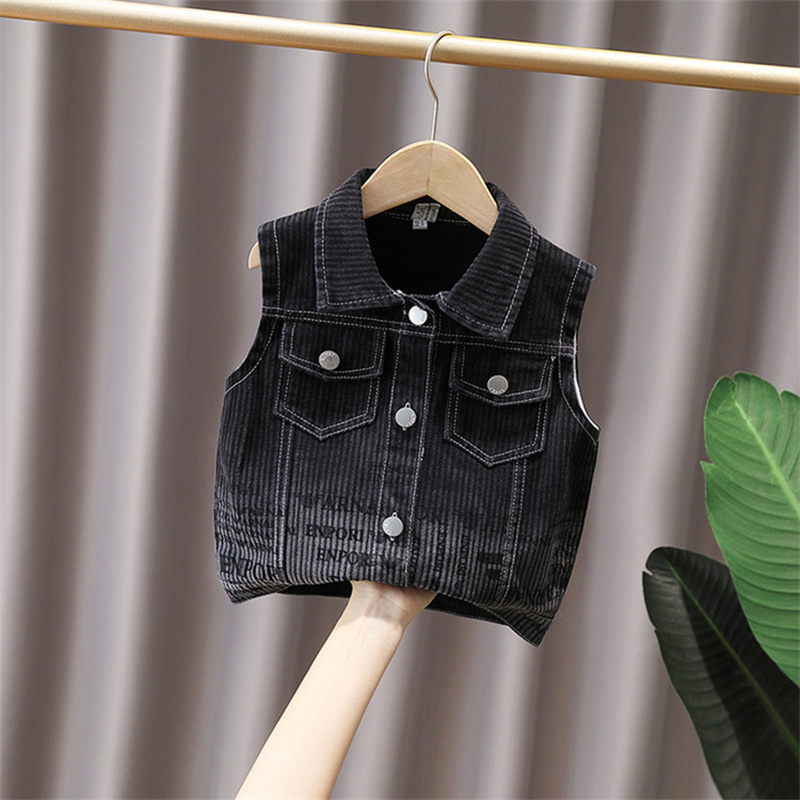 Boy Black Denim Vest Spring Au - Kids Outdoor Vest recension och pris