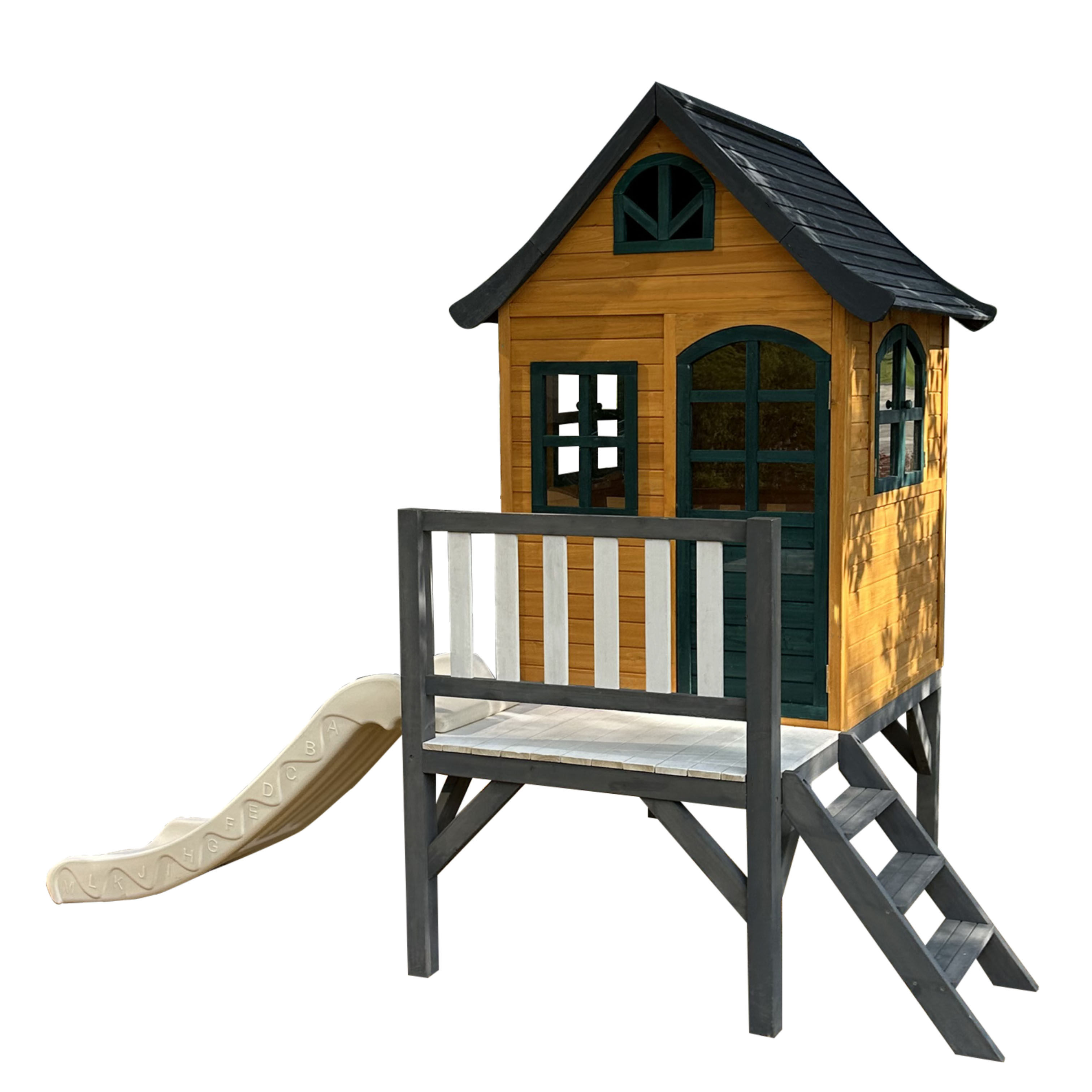 Outdoor large slide kids woode - Kids Outdoor Treehouse recension och pris