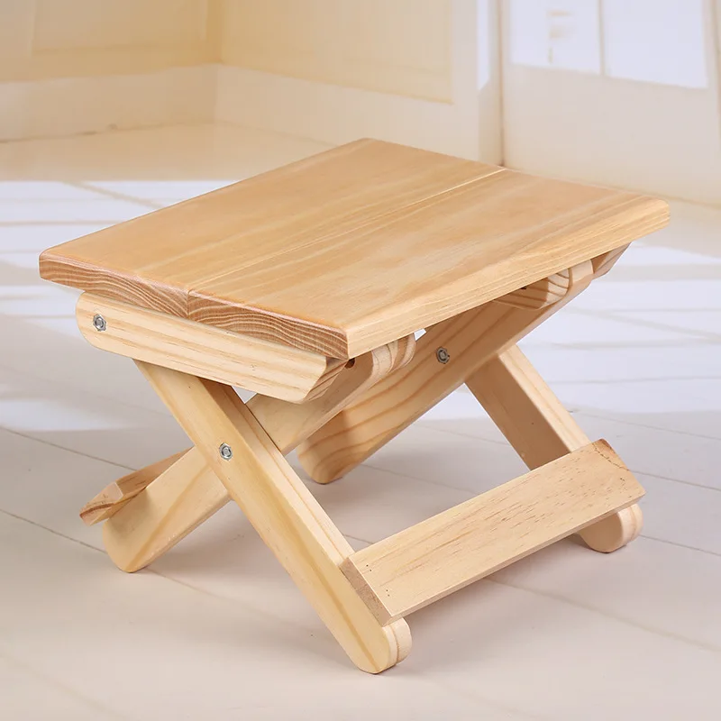 Pine Wood Folding Stool Portab - Kids Outdoor Bench recension och pris