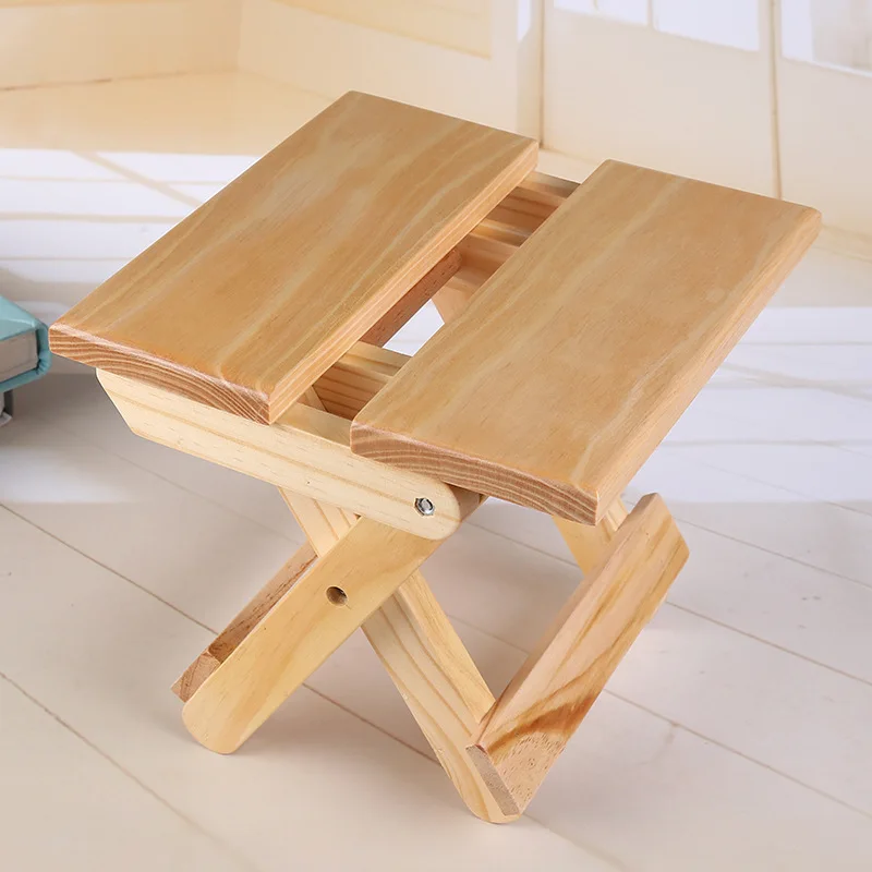 Pine Wood Folding Stool Portab - Kids Outdoor Bench recension och pris