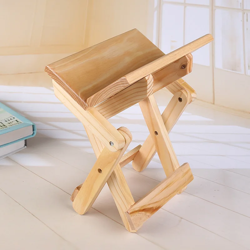 Pine Wood Folding Stool Portab - Kids Outdoor Bench recension och pris