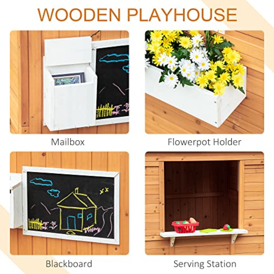 Outdoor Wooden Playhouse For K - Kids Outdoor Bench recension och pris