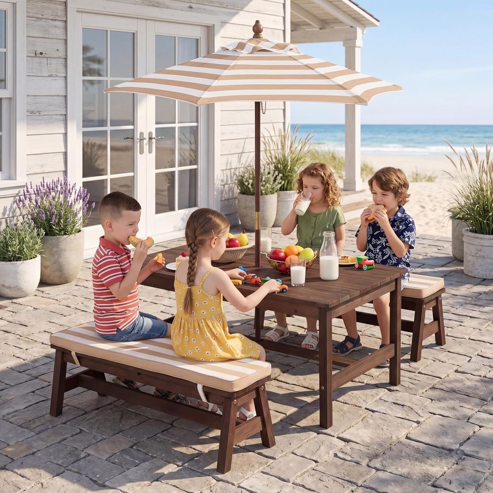 Kids Picnic Table, Large 42“x  - Kids Outdoor Bench recension och pris
