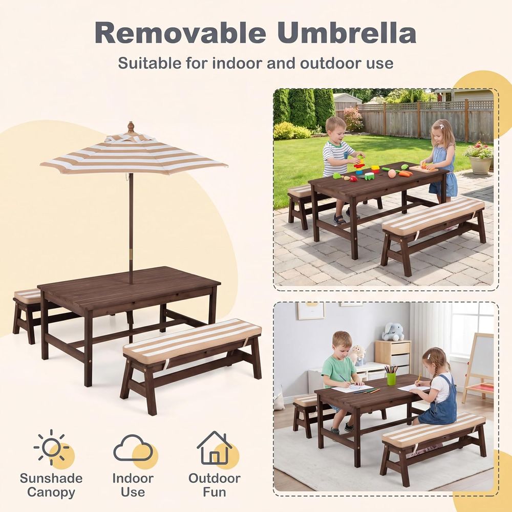 Kids Picnic Table, Large 42“x  - Kids Outdoor Bench recension och pris