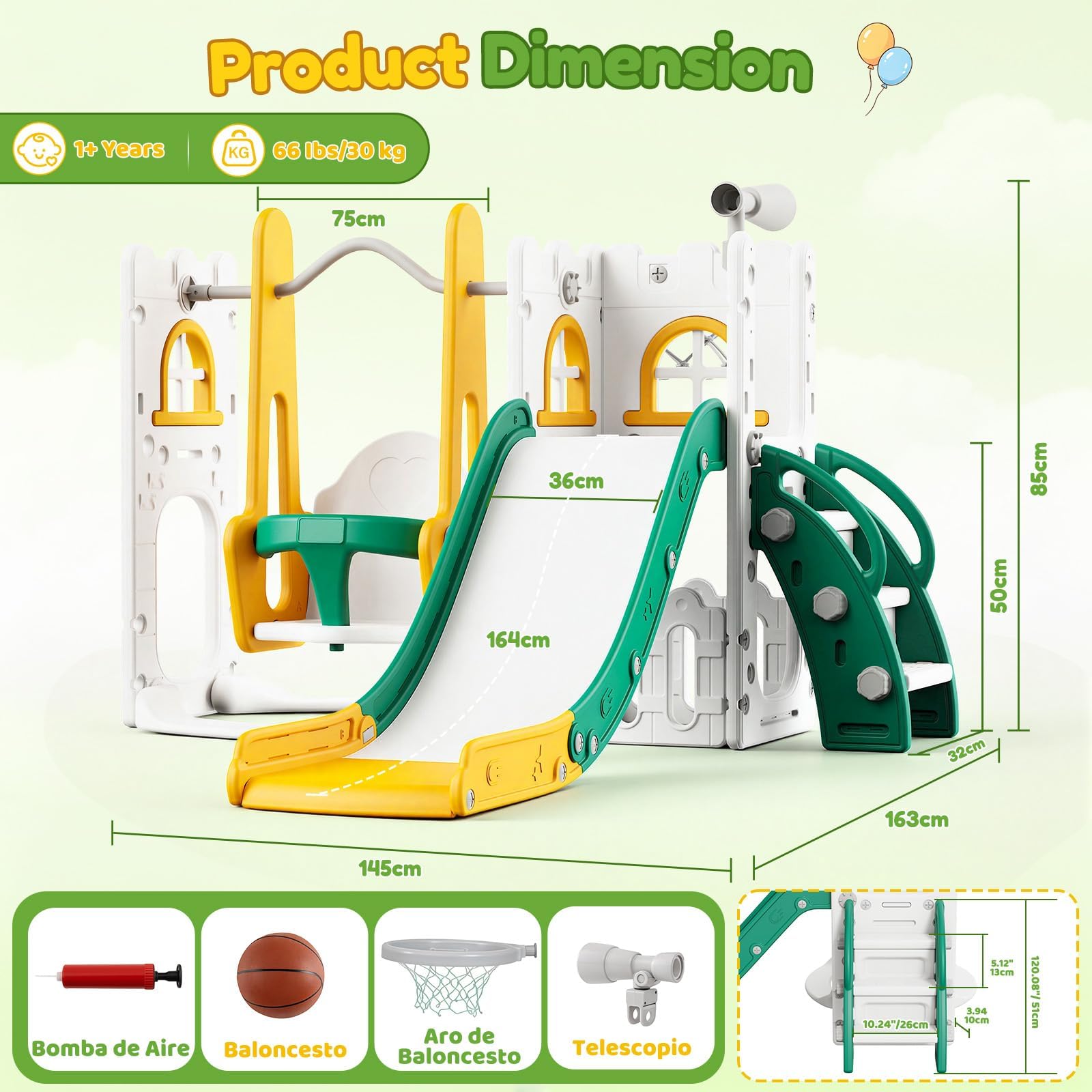 7 in 1 Toddler Slide And Swing - Kids Outdoor Climber recension och pris