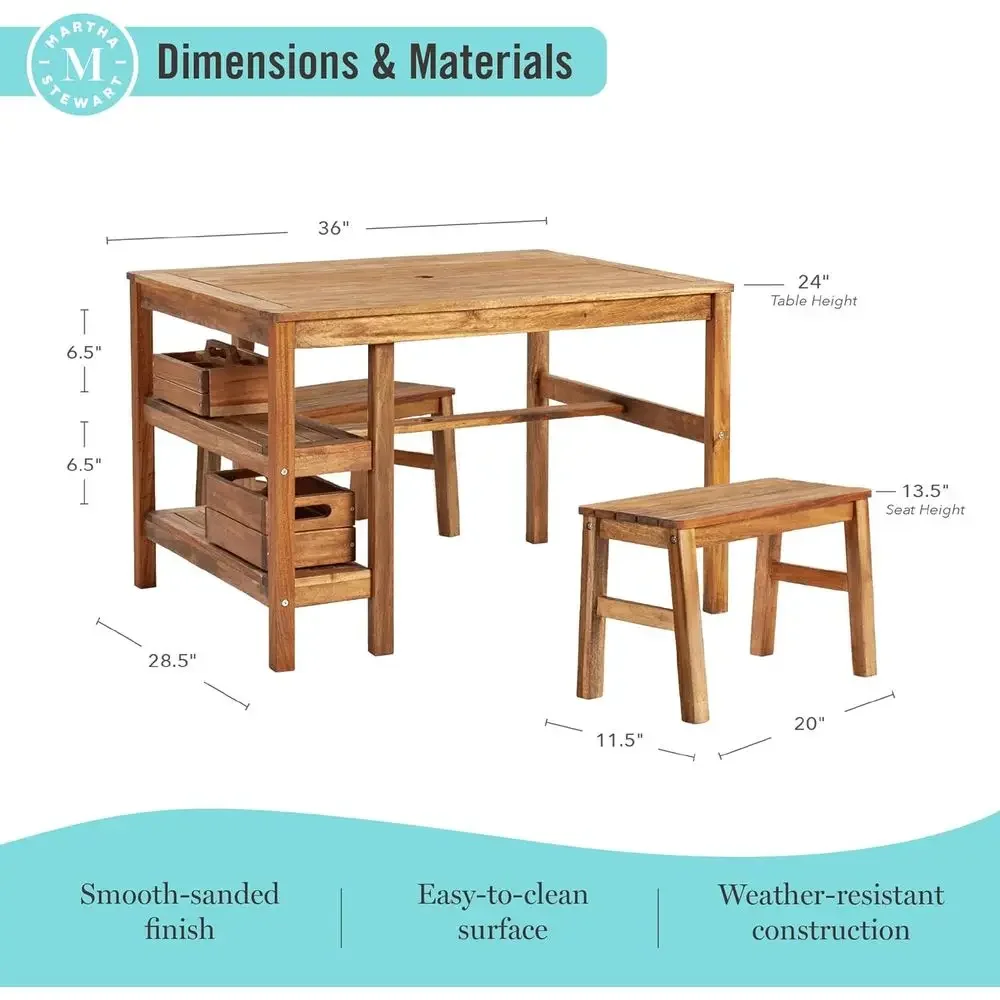 Kids Outdoor Crat Table and 2  - Kids Outdoor Bench recension och pris