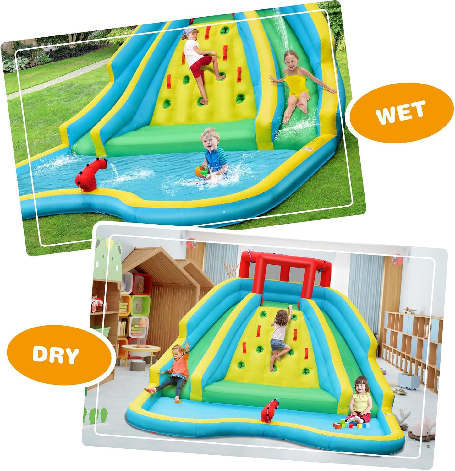 Giant Inflatable Water Slide f - Kids Outdoor Climbing Wall recension och pris