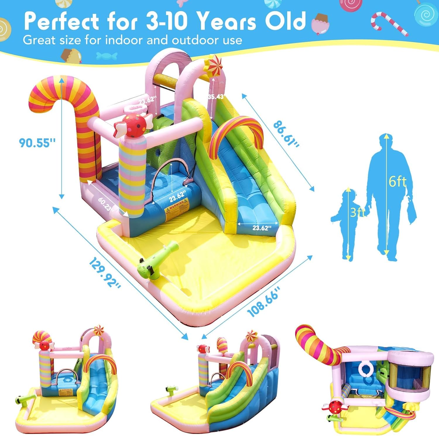 Kids Inflatable Water Slide Bo - Kids Outdoor Pool recension och pris