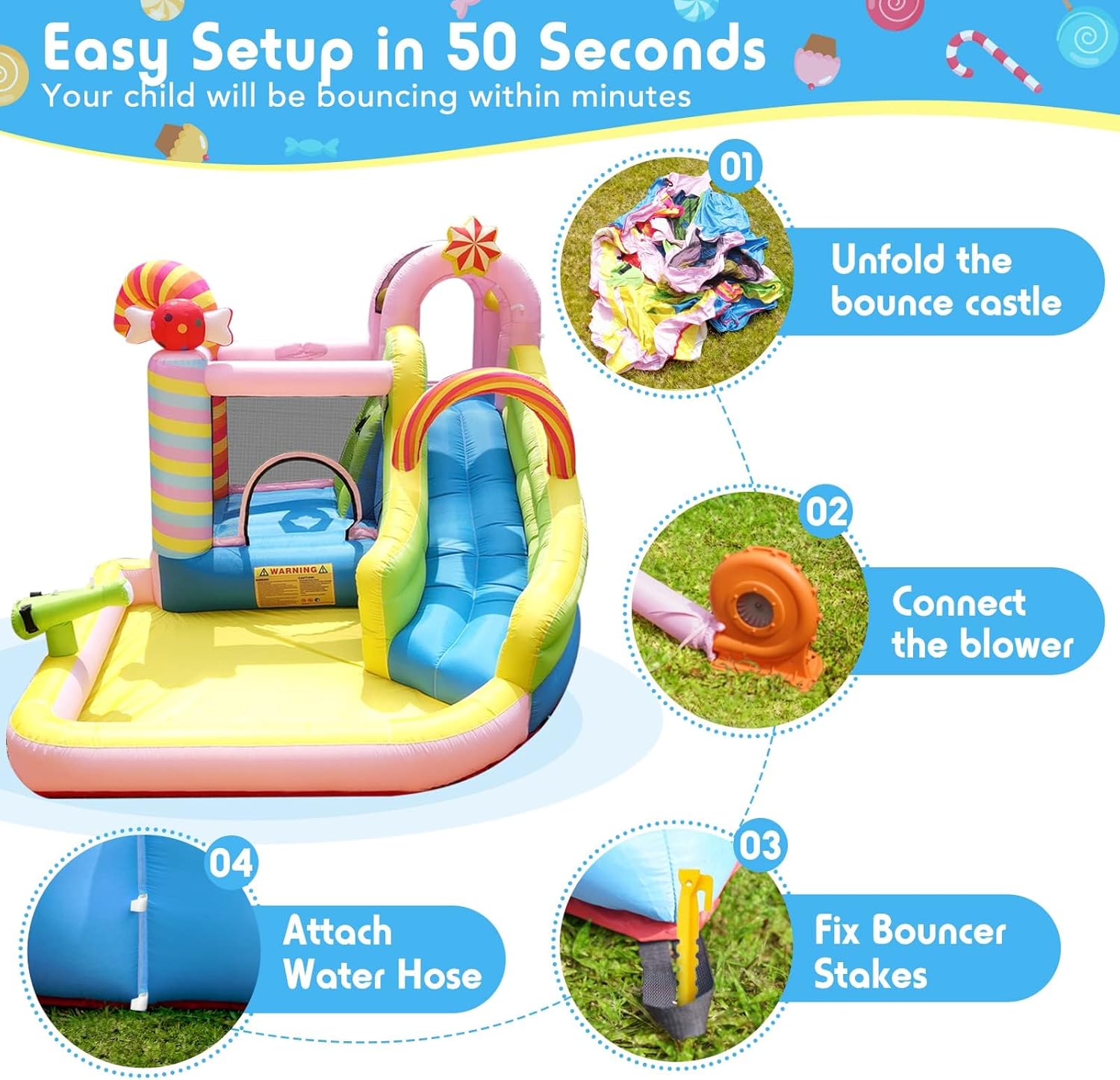 Kids Inflatable Water Slide Bo - Kids Outdoor Pool recension och pris