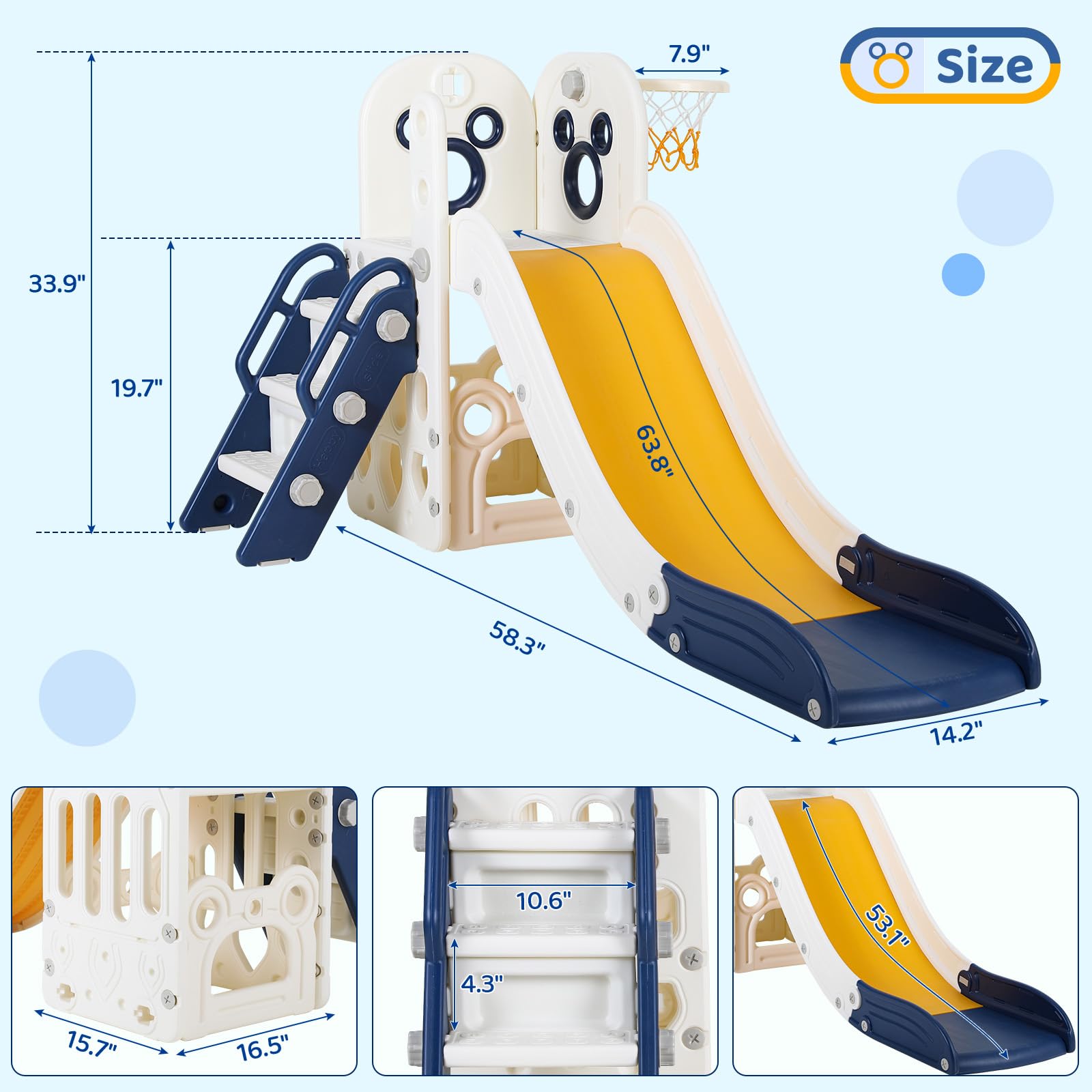 6 in 1 Toddler Slide Playset,  - Kids Outdoor Climber recension och pris