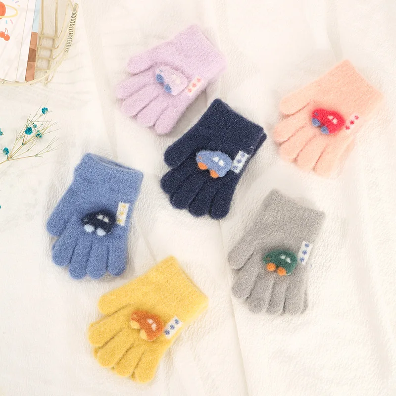 Winter Knitted Gloves Cartoon  - Kids Outdoor Gloves recension och pris