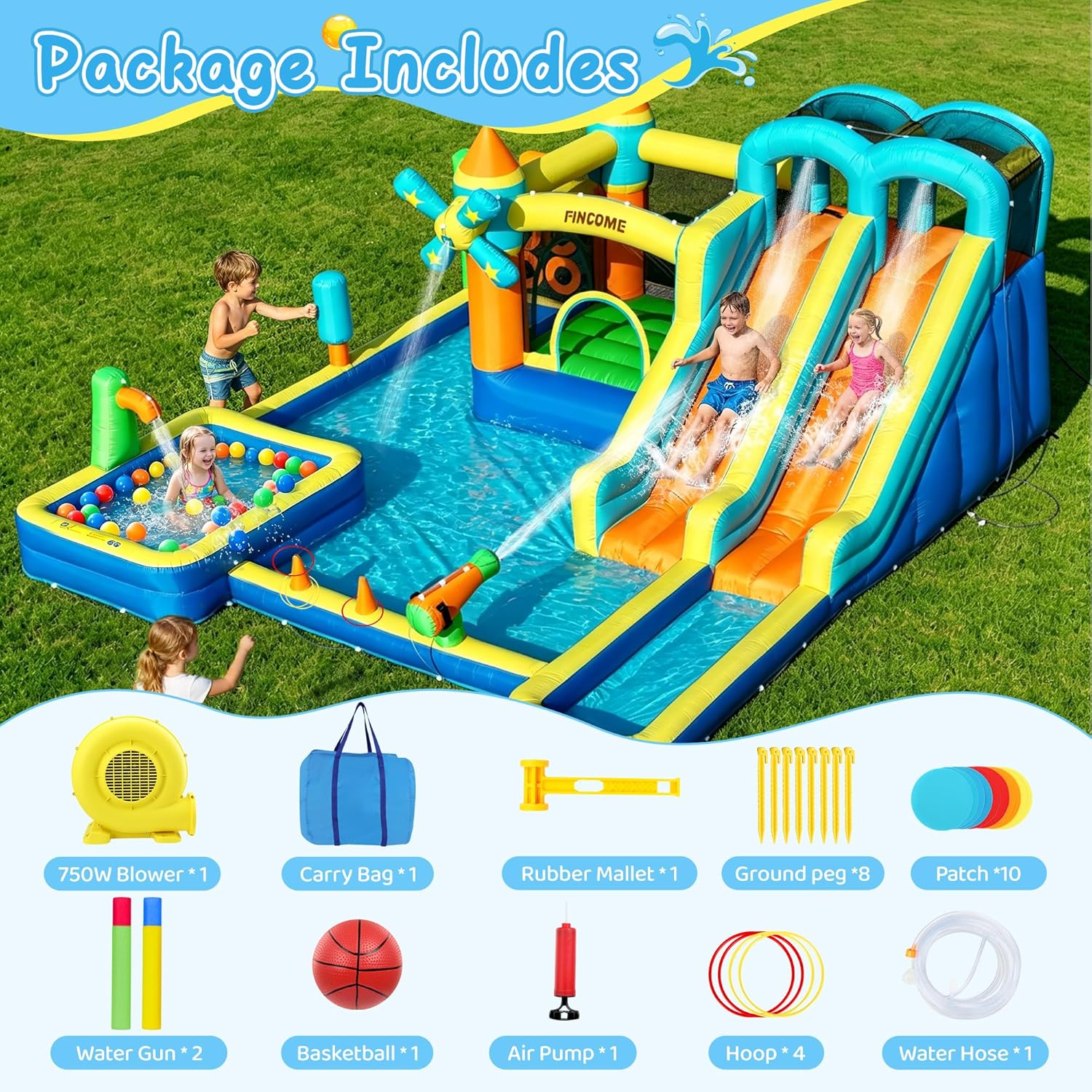 10-in-1 Inflatable Bouncy Cast - Kids Outdoor Climbing Wall recension och pris