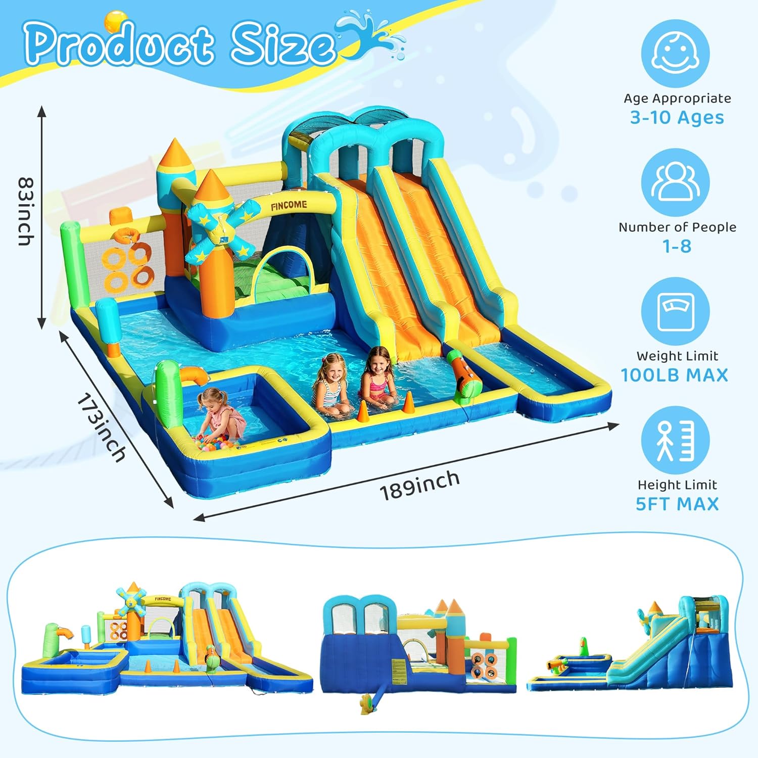 10-in-1 Inflatable Bouncy Cast - Kids Outdoor Climbing Wall recension och pris
