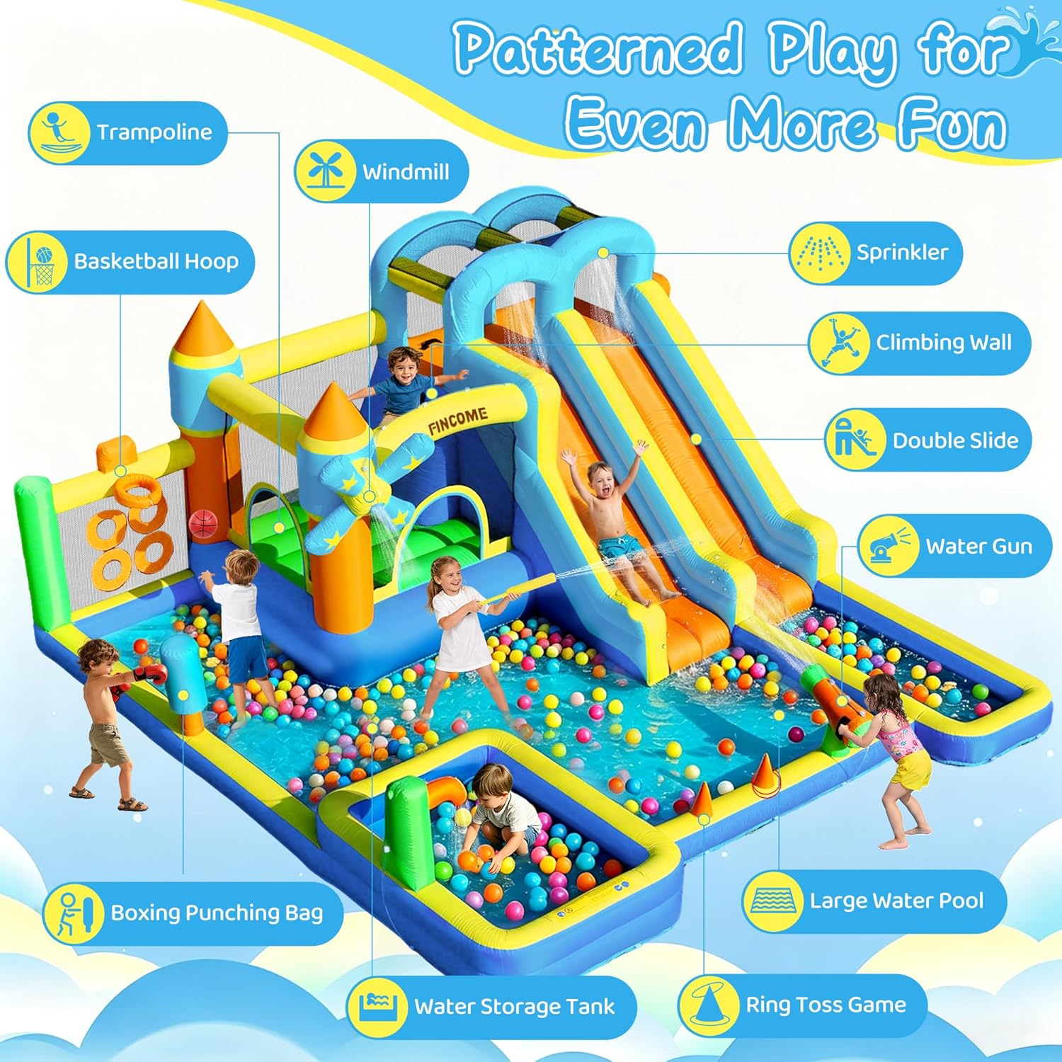 10-in-1 Inflatable Bouncy Cast - Kids Outdoor Climbing Wall recension och pris