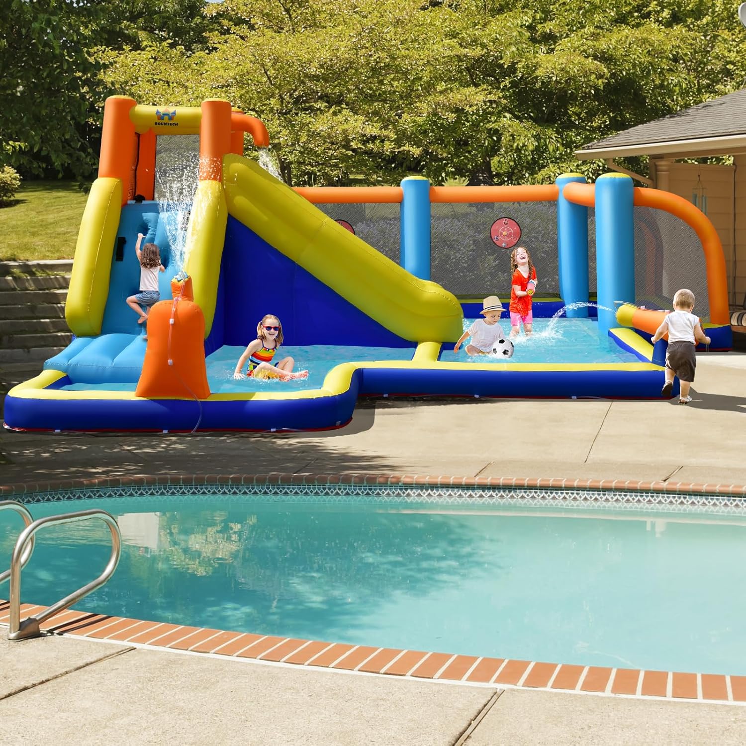 Giant Inflatable Water Slide B - Kids Outdoor Pool recension och pris