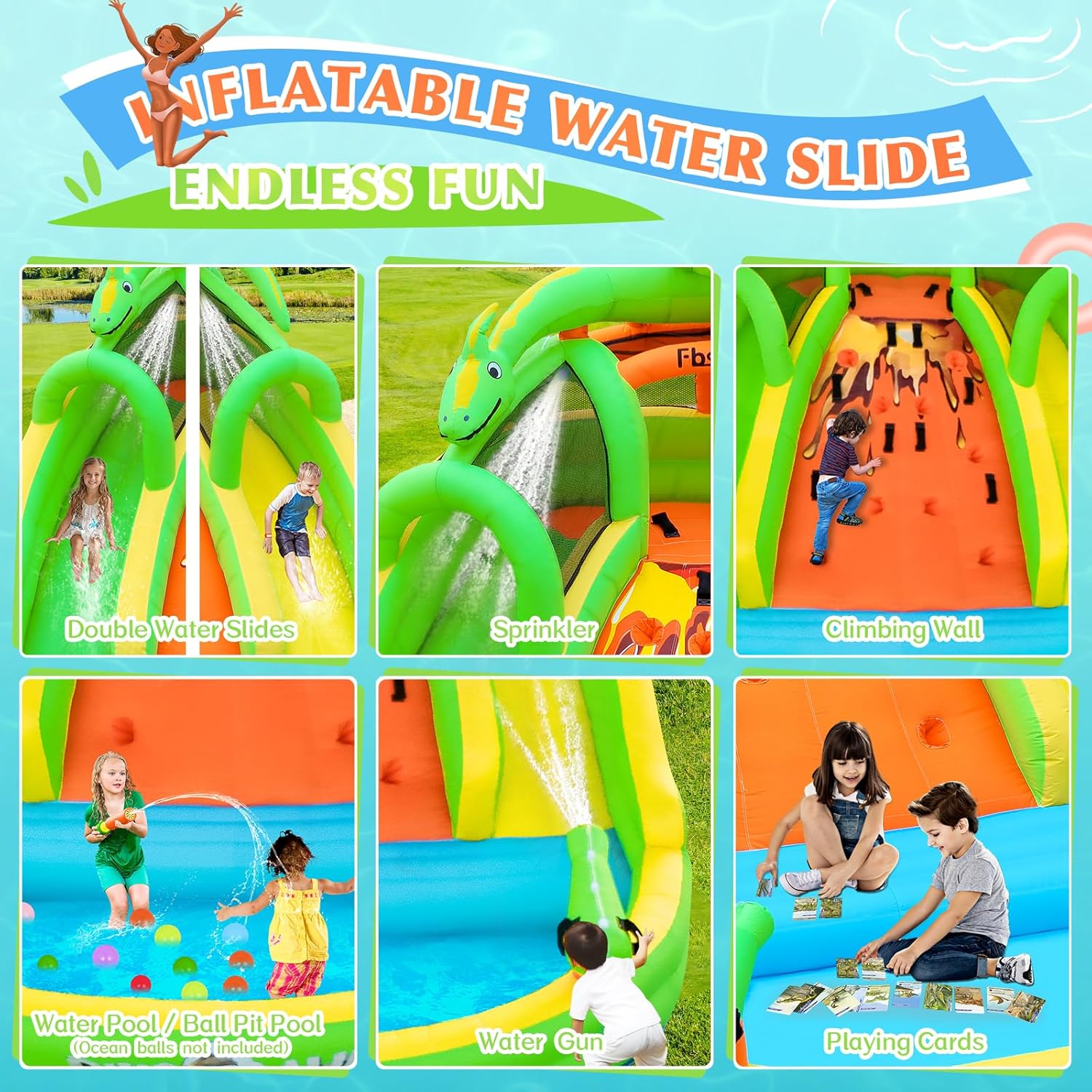 Kids Inflatable Bounce House w - Kids Outdoor Climbing Wall recension och pris
