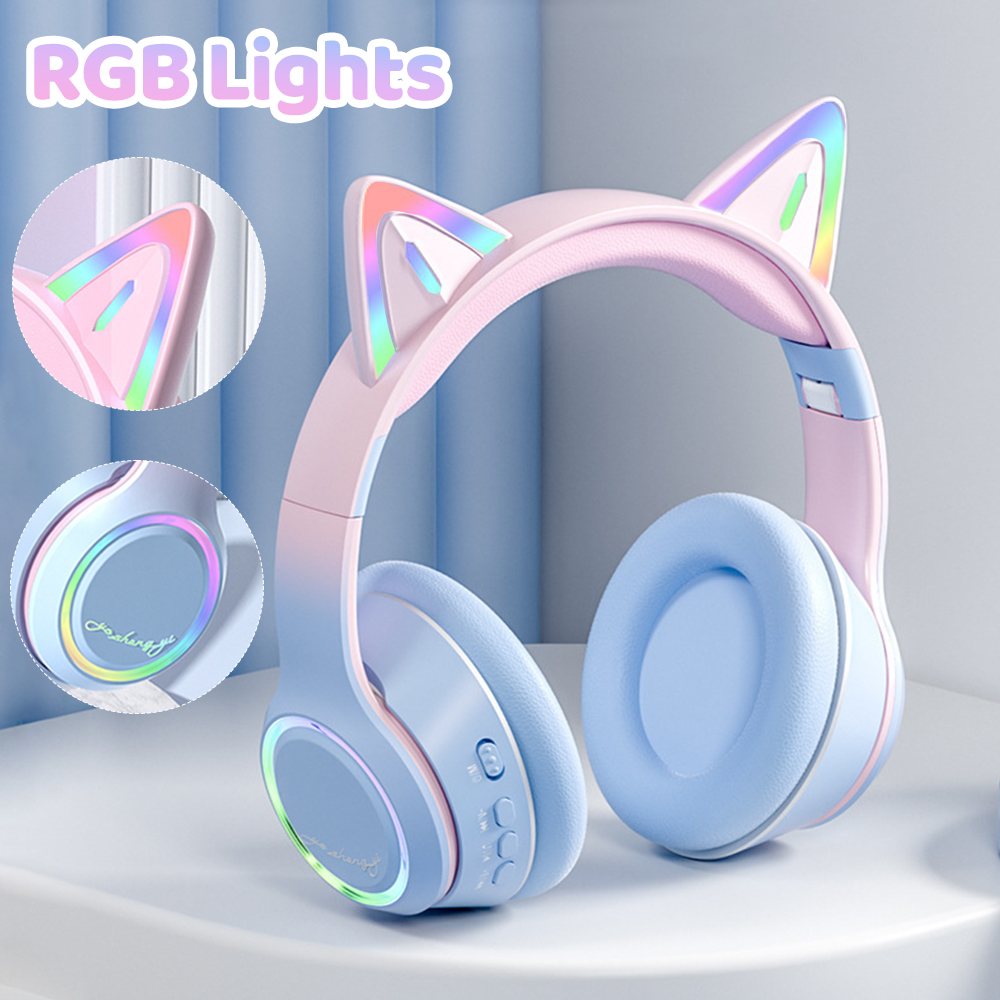 RGB Cat Ear Bluetooth Headphon - Kids Outdoor Videos recension och pris