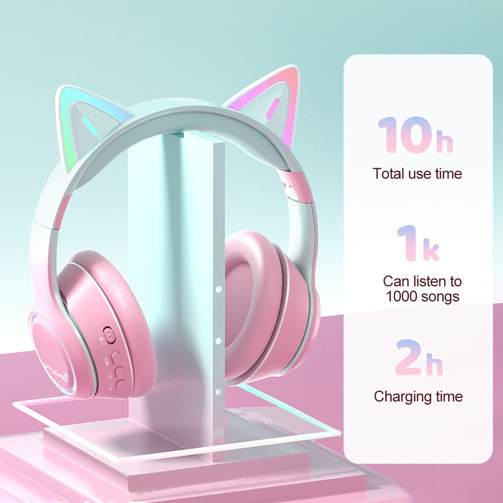 RGB Cat Ear Bluetooth Headphon - Kids Outdoor Videos recension och pris