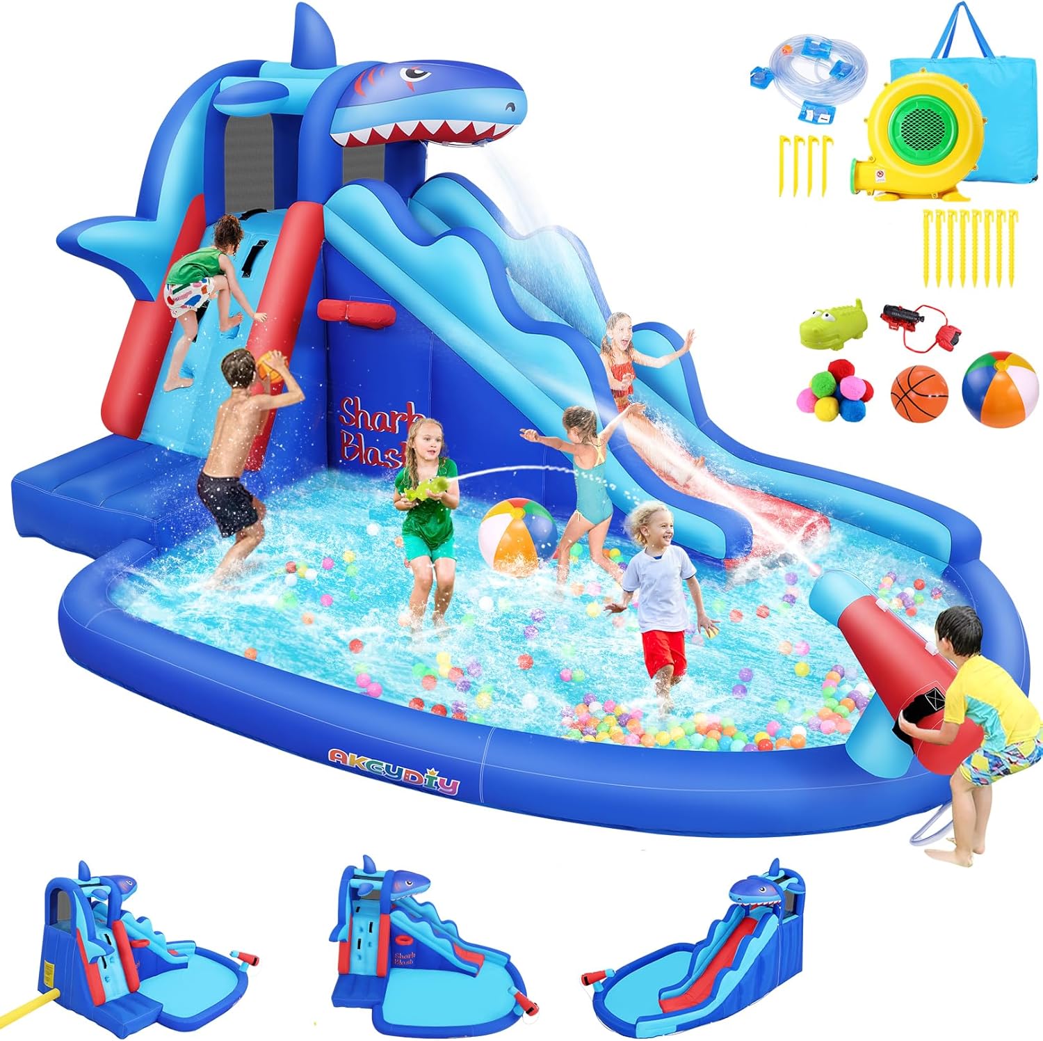 Shark-Themed Inflatable Water  - Kids Outdoor Climbing Wall recension och pris