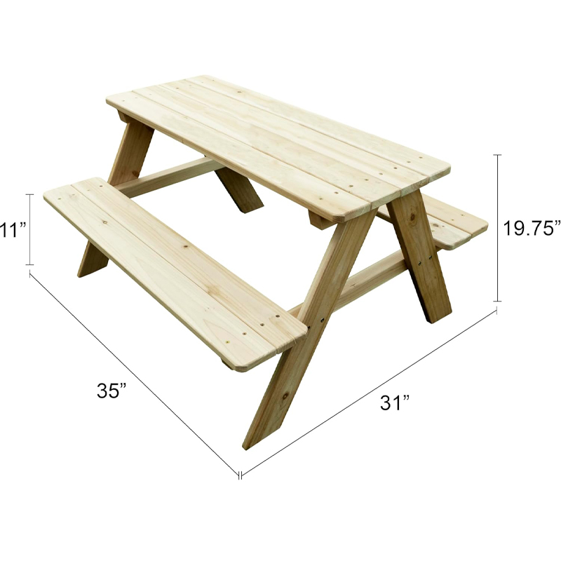 Outdoor Wooden Kids Picnic Tab - Kids Outdoor Bench recension och pris
