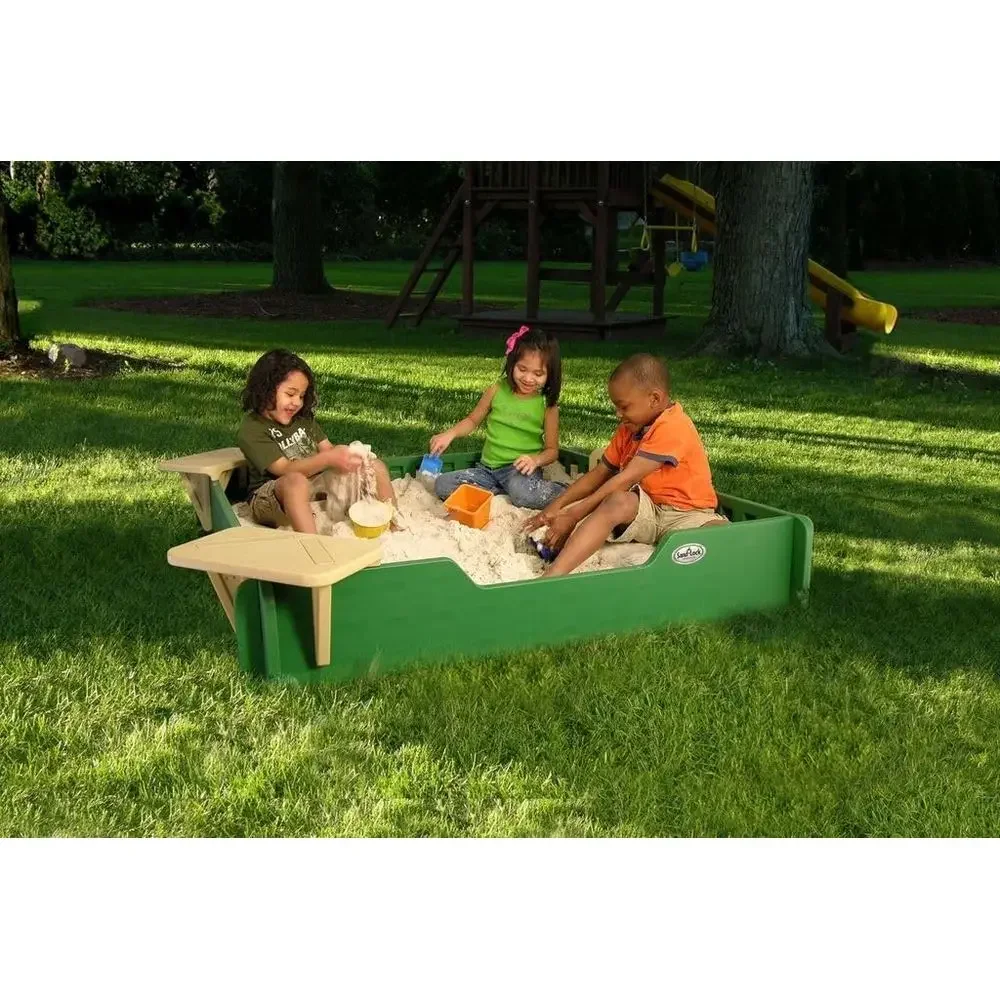 5x5 SandLock Plastic Sandbox o - Kids Outdoor Sandbox recension och pris