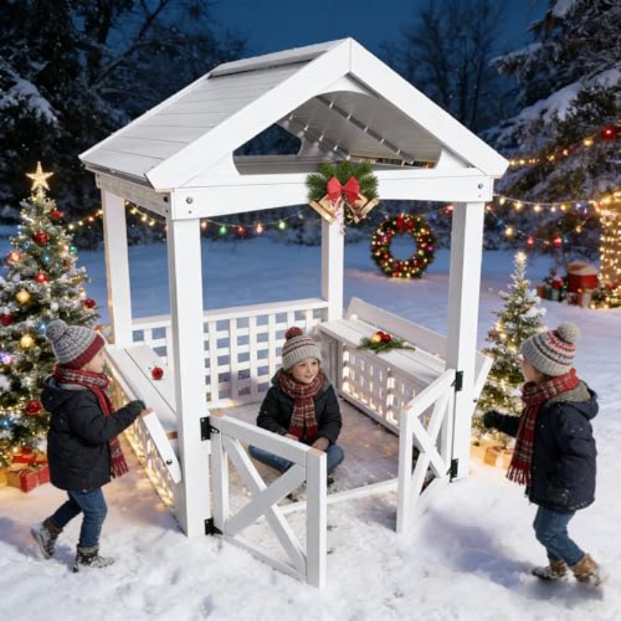 Outdoor Wooden Playhouse For K - Kids Outdoor Bench recension och pris