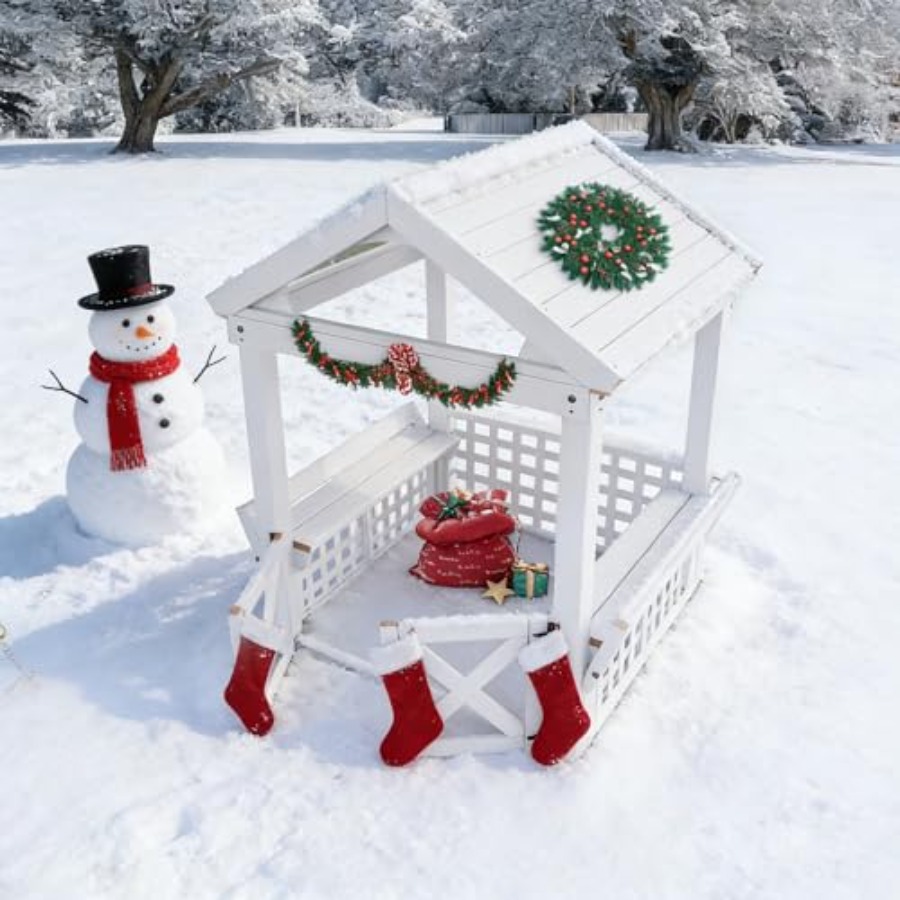 Outdoor Wooden Playhouse For K - Kids Outdoor Bench recension och pris