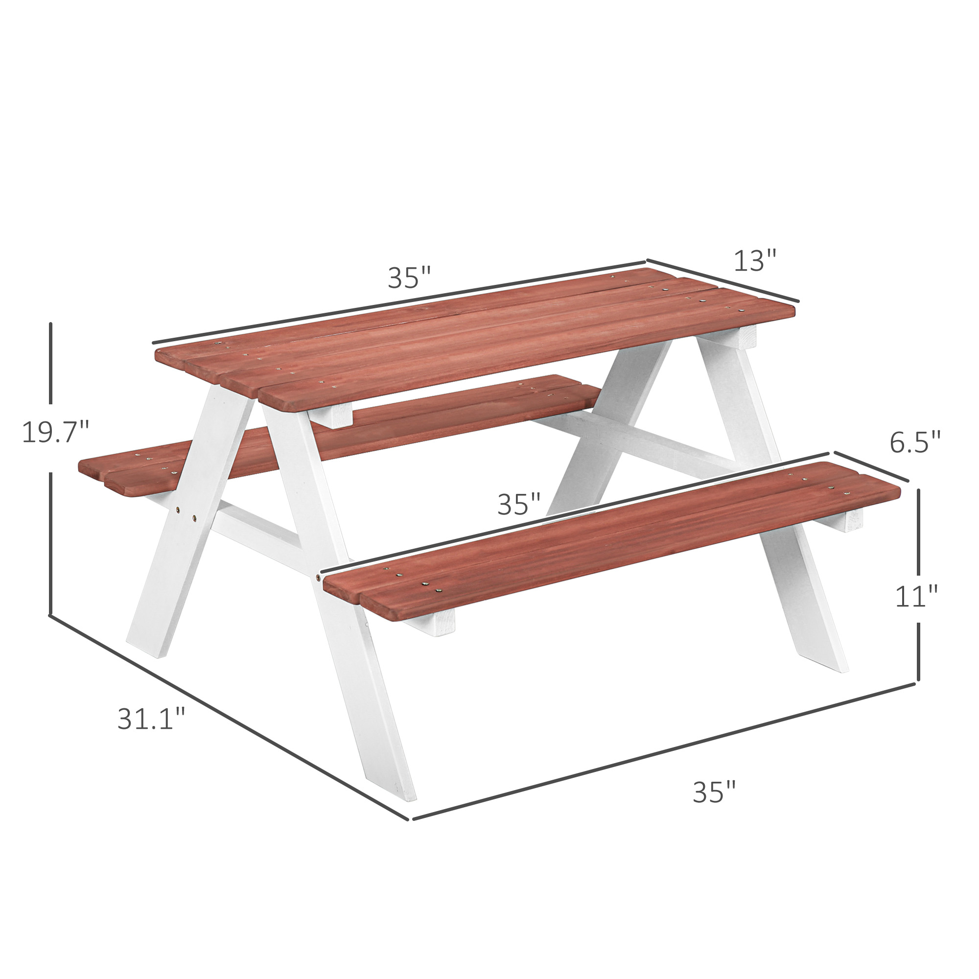 Kids Picnic Table Set, Wooden  - Kids Outdoor Bench recension och pris