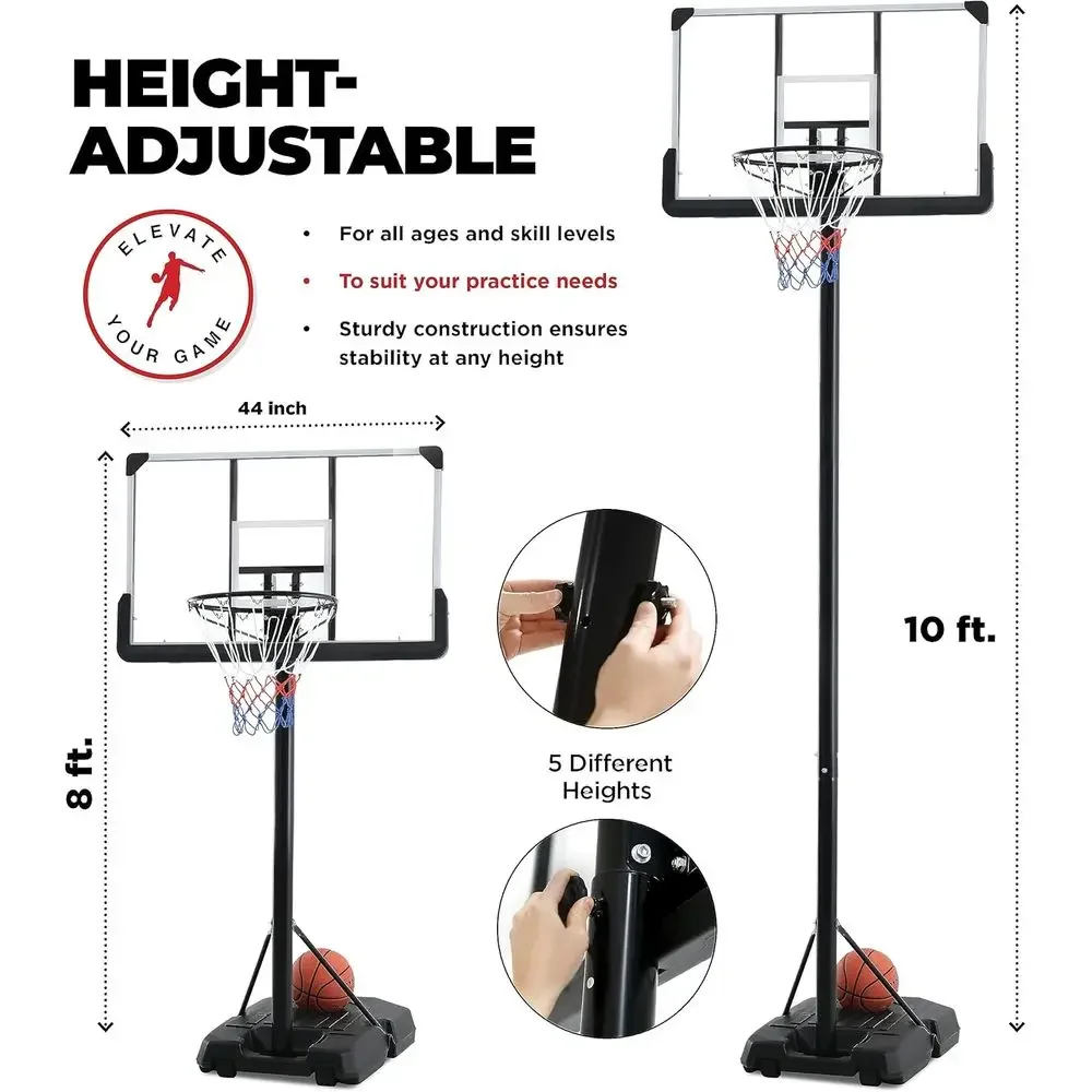 Adjustable 44 Shatterproof Bas - Kids Outdoor Basketball Hoop recension och pris