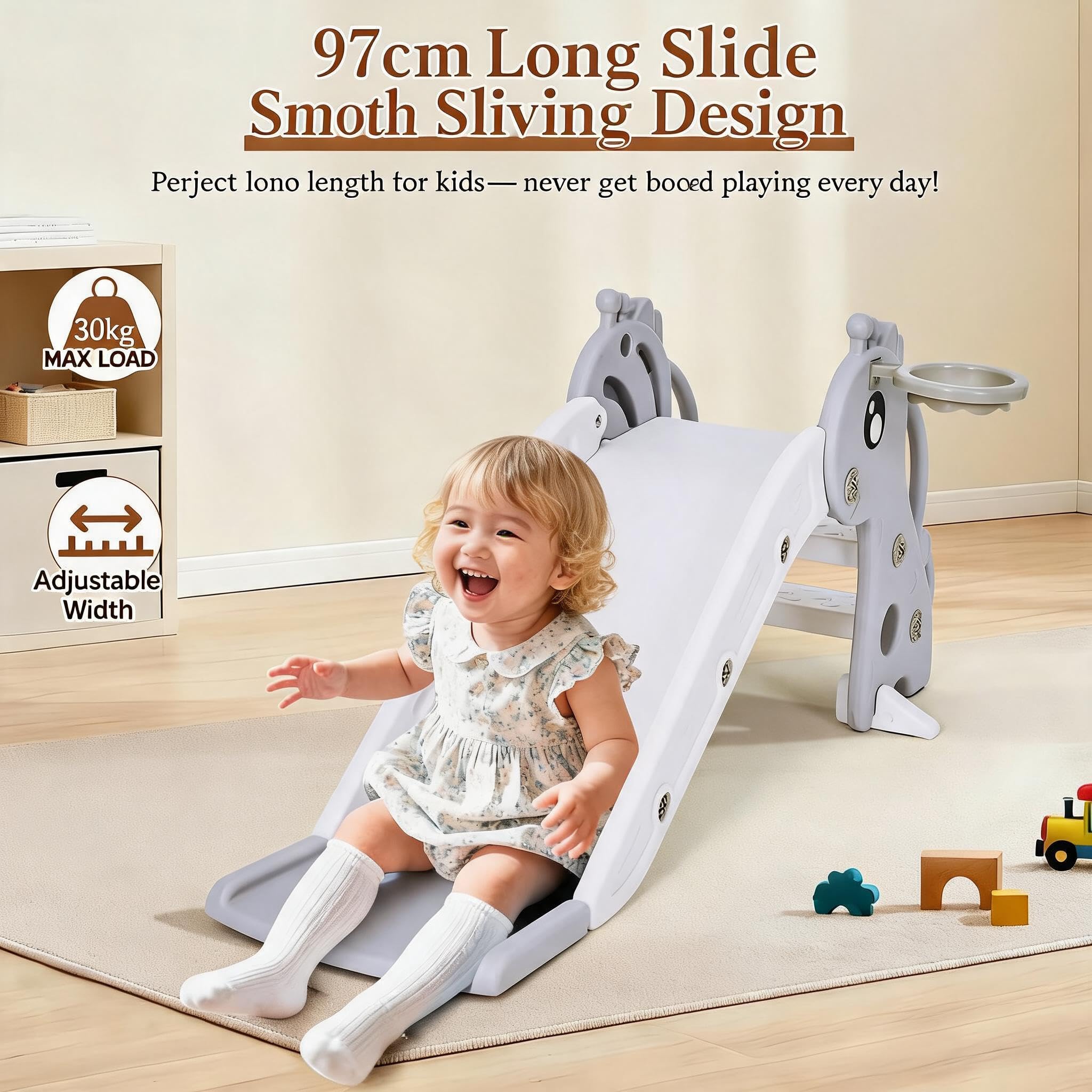 3 In 1 Toddler Slide With Bask - Kids Outdoor Climber recension och pris