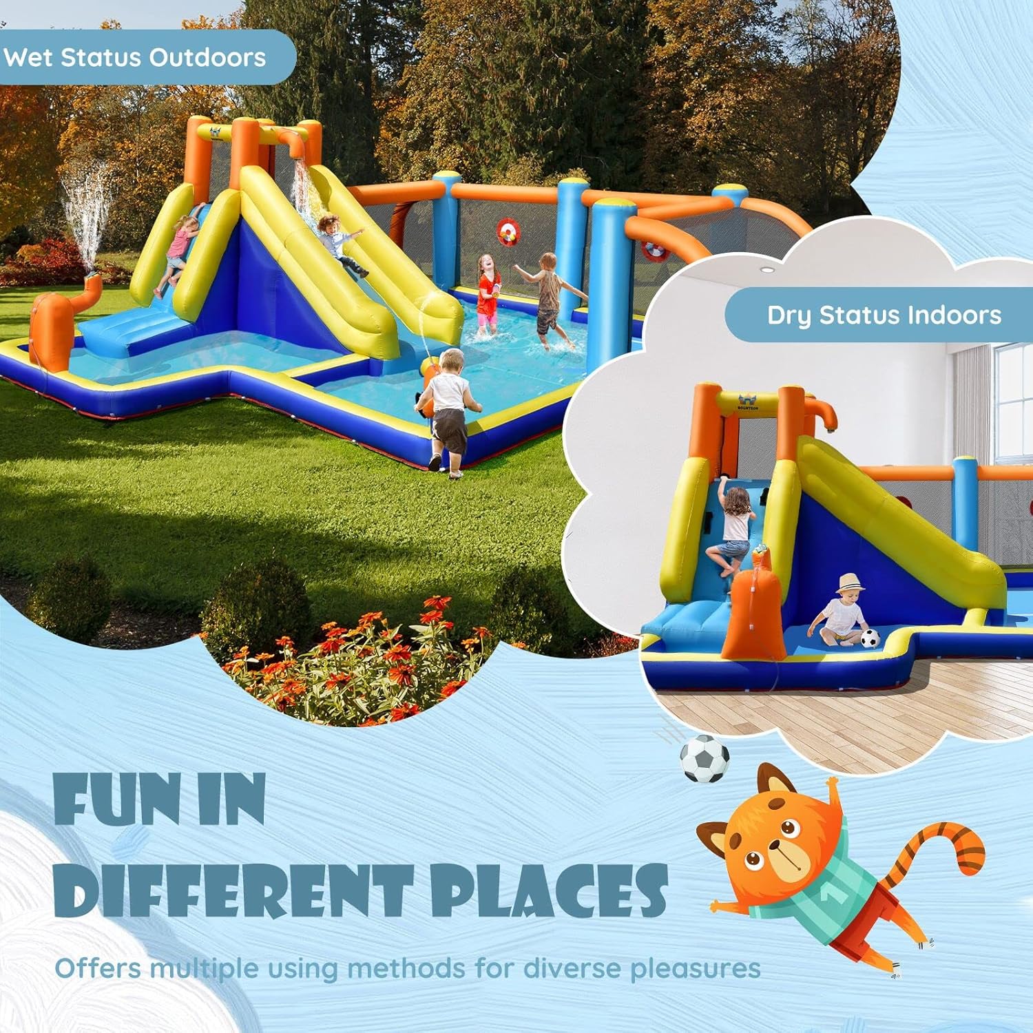 Inflatable Water Slide, Dual C - Kids Outdoor Pool recension och pris