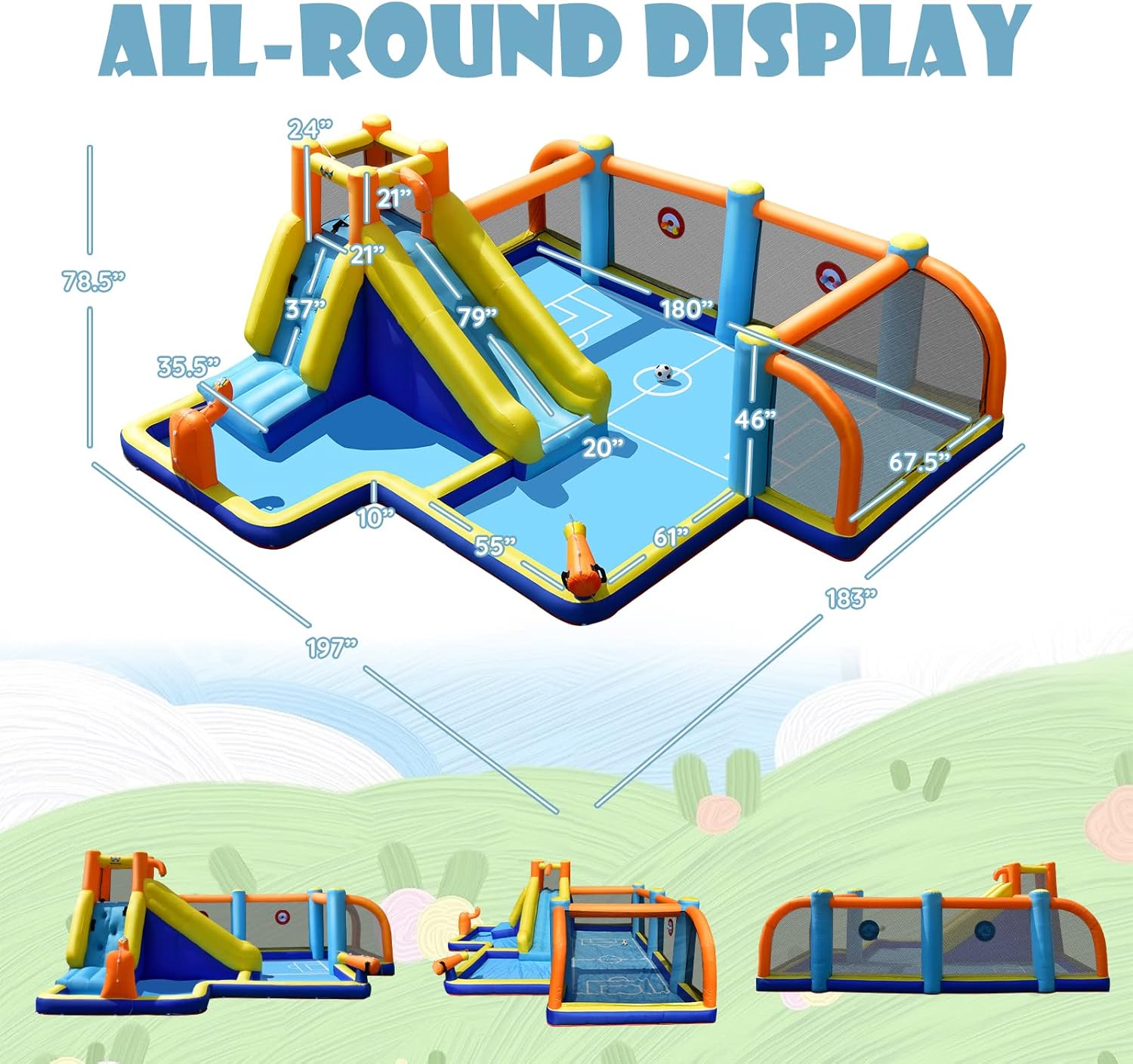 Inflatable Water Slide, Dual C - Kids Outdoor Pool recension och pris
