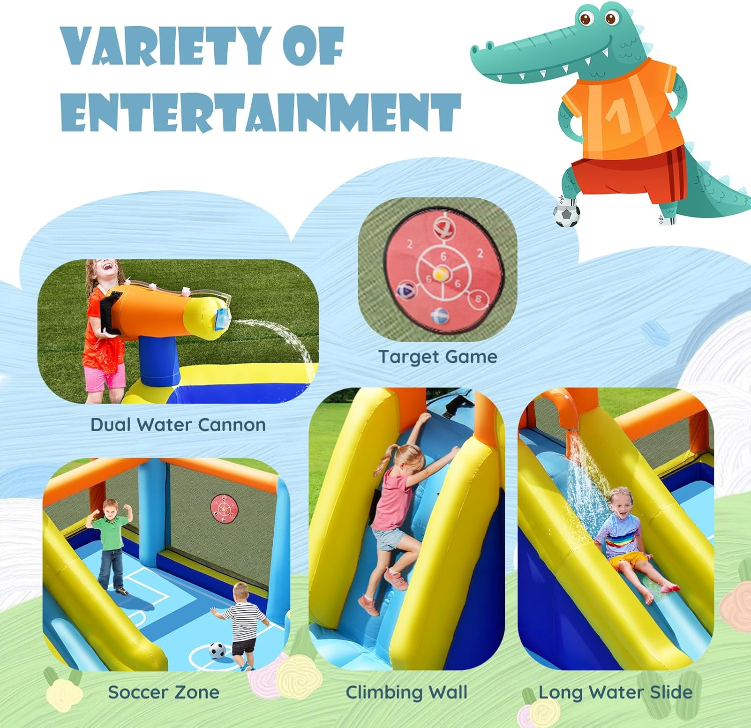Inflatable Water Slide, Dual C - Kids Outdoor Pool recension och pris