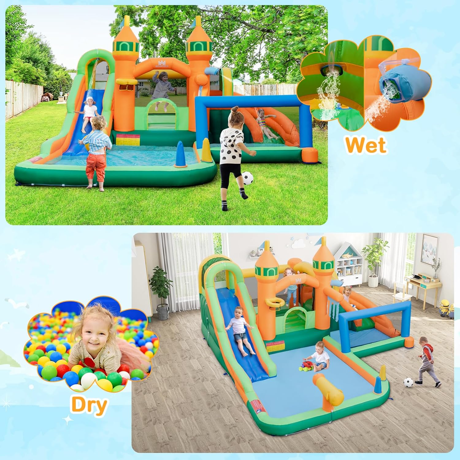 9-in-1 Inflatable Water Park B - Kids Outdoor Pool recension och pris
