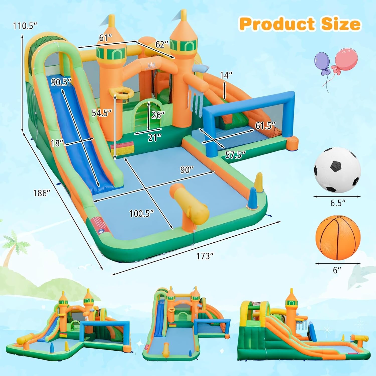 9-in-1 Inflatable Water Park B - Kids Outdoor Pool recension och pris