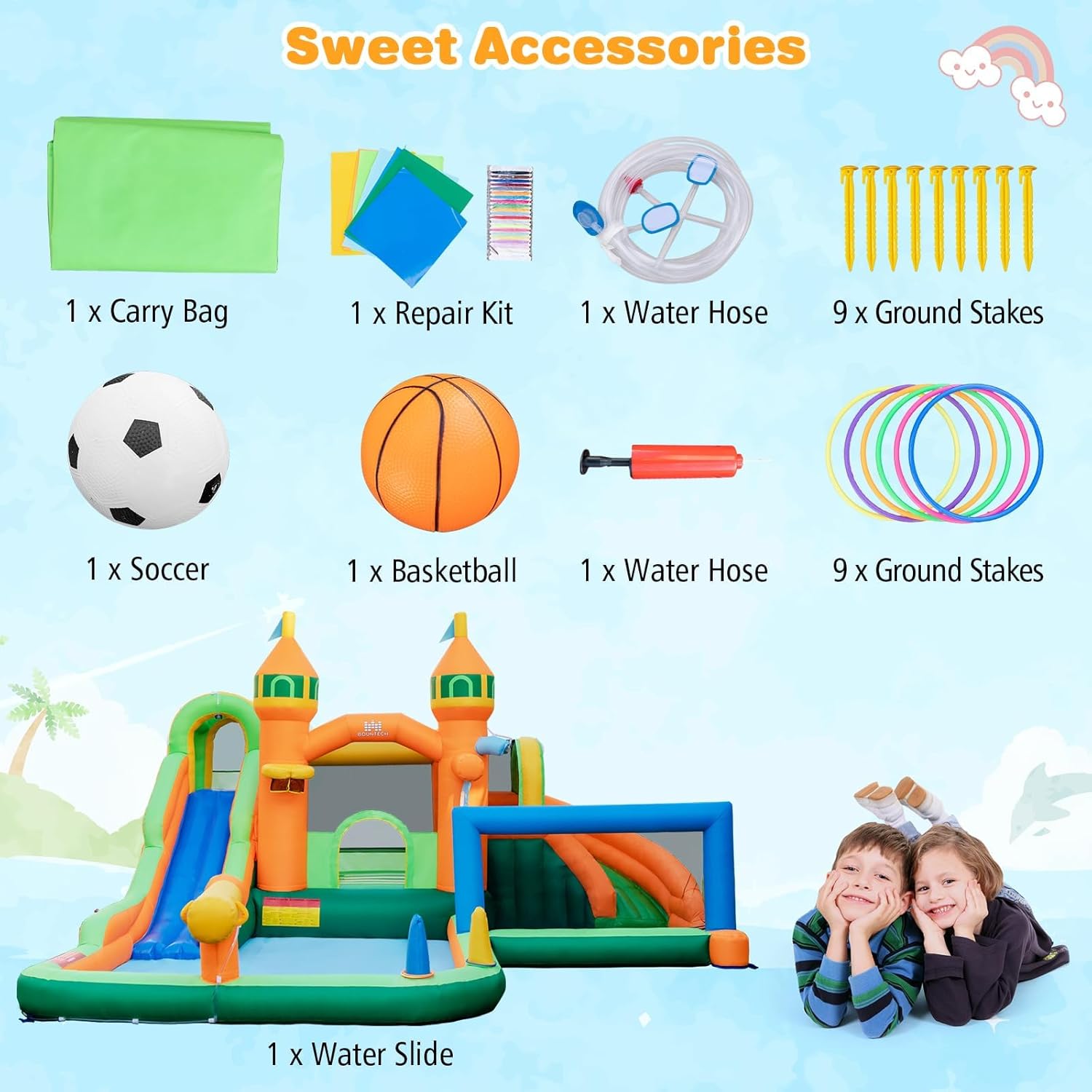 9-in-1 Inflatable Water Park B - Kids Outdoor Pool recension och pris