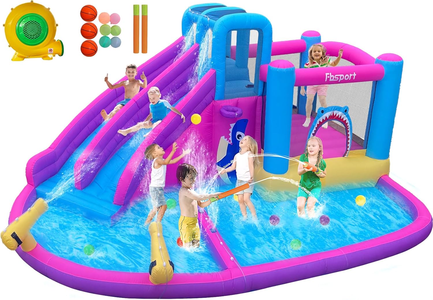 Twin Water Slides Inflatable B - Kids Outdoor Climbing Wall recension och pris